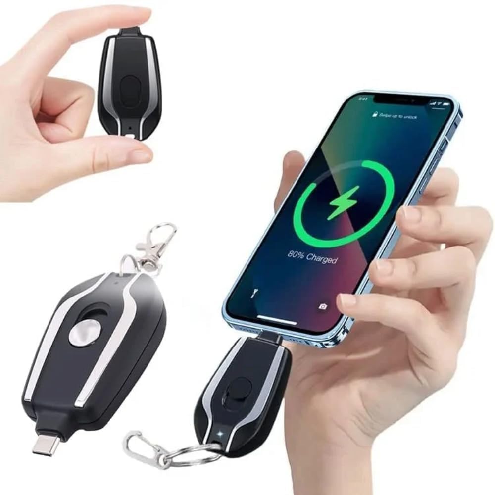 PowerKey™ Mini Emergency Keychain Power Bank – 1500mAh