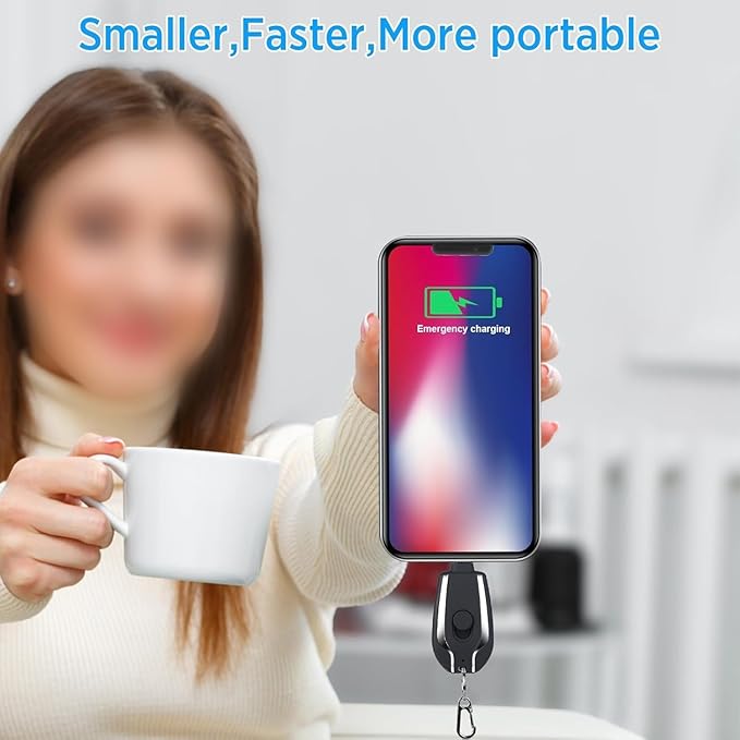 PowerKey™ Mini Emergency Keychain Power Bank – 1500mAh
