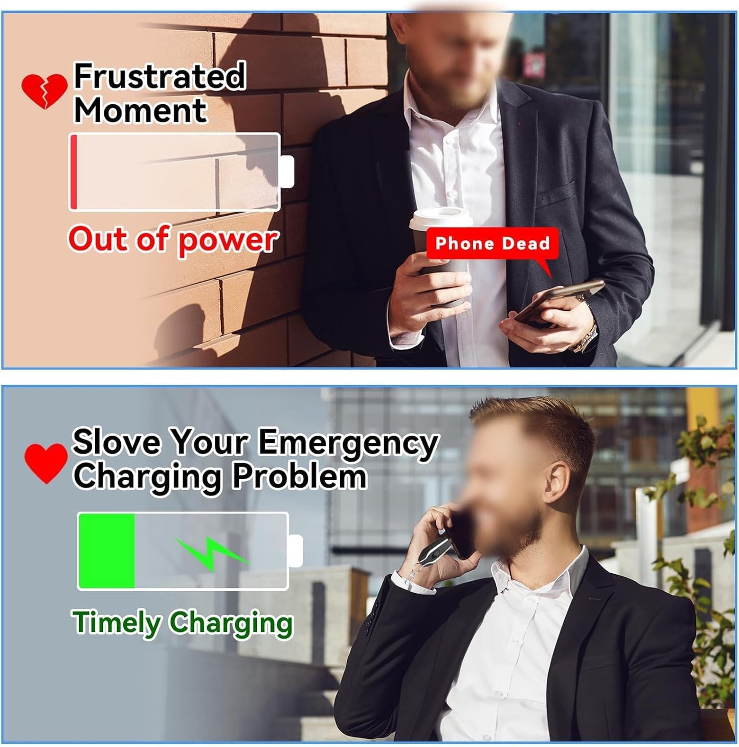 PowerKey™ Mini Emergency Keychain Power Bank – 1500mAh