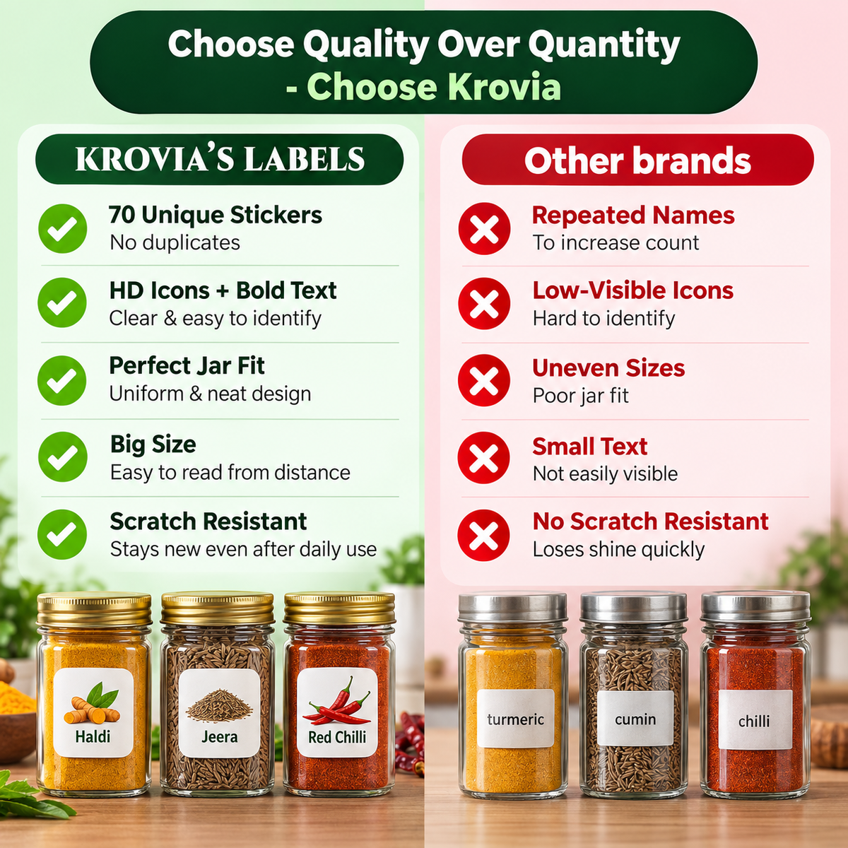 Kitchen Masala Jar Labels
