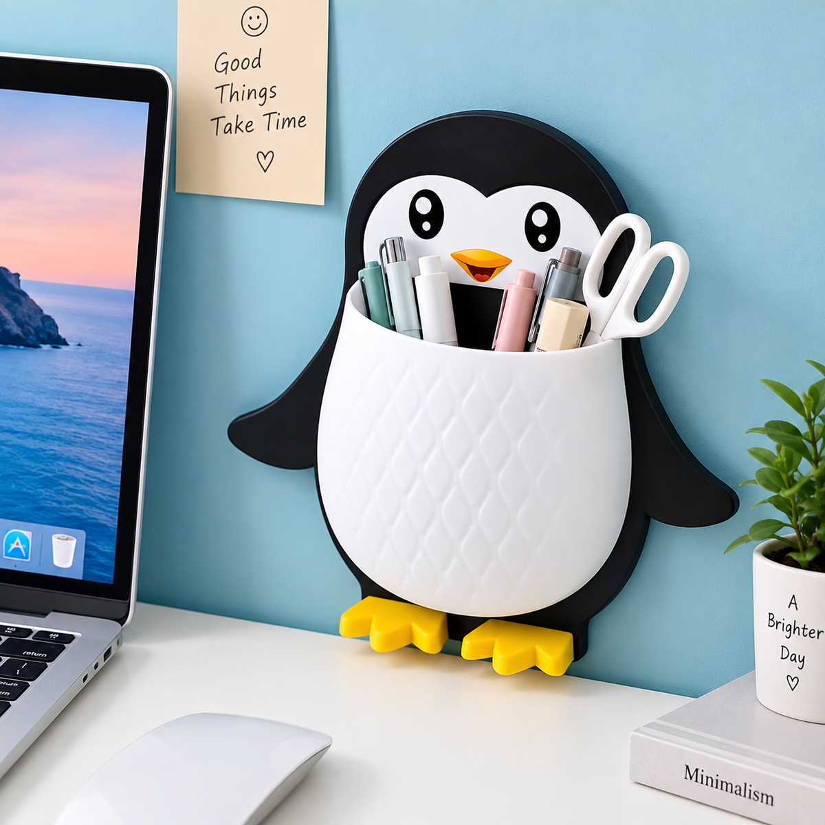 Penguin Wall-Mounted Toothpaste Holder