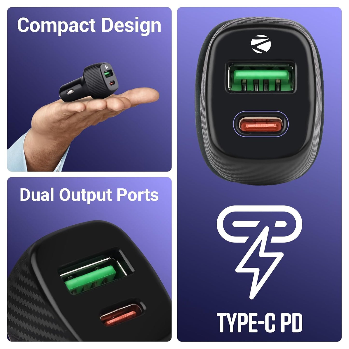 Dual port car charger