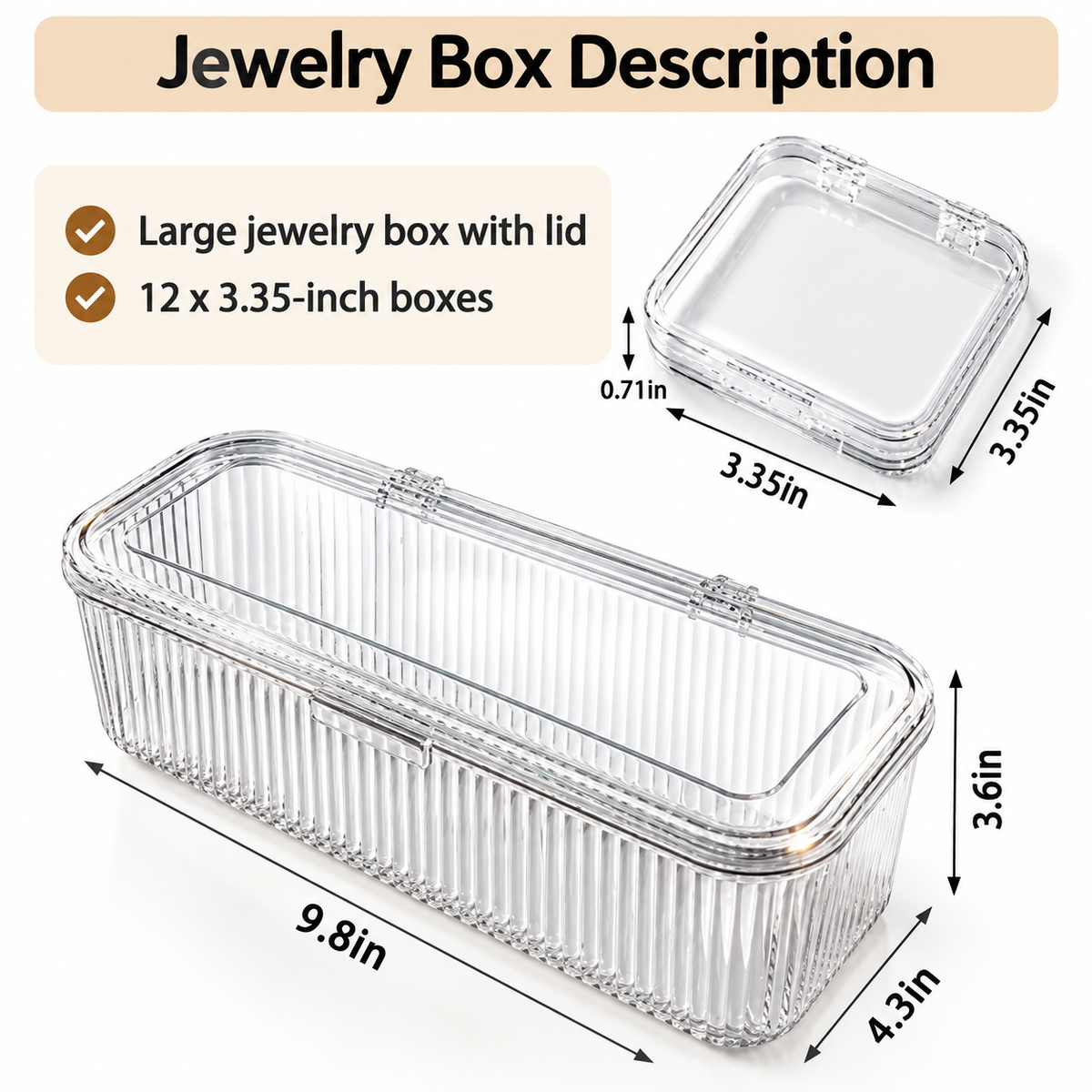 Acrylic Jewellery Organiser Box set