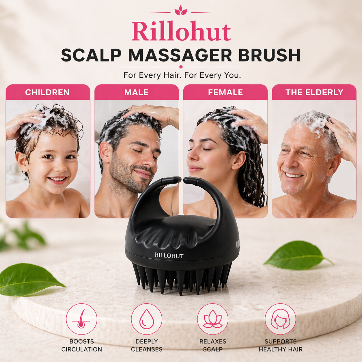 Silicone Scalp Massager Shampoo Brush ( Buy 1 Get 1 Free )