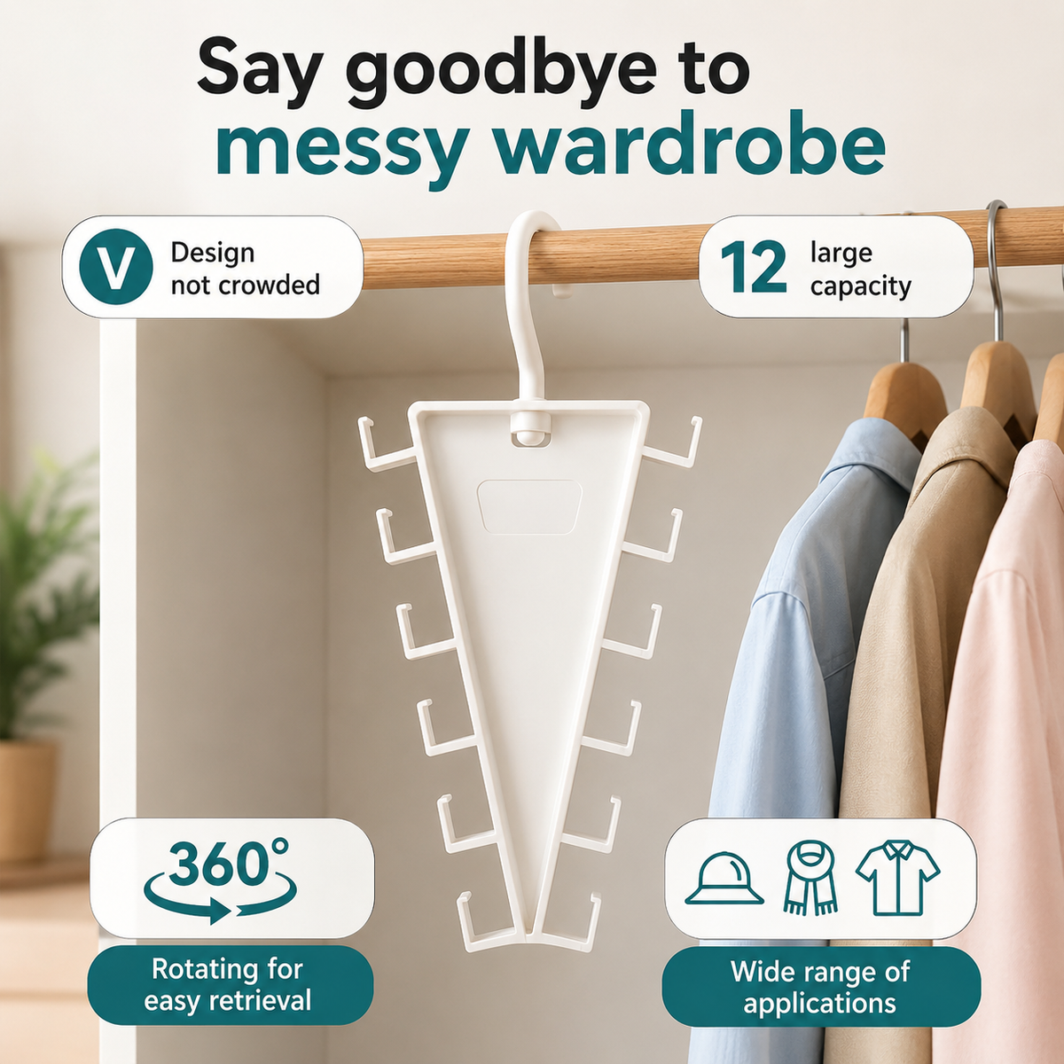 V-Shaped Wardrobe Clothes Organizer