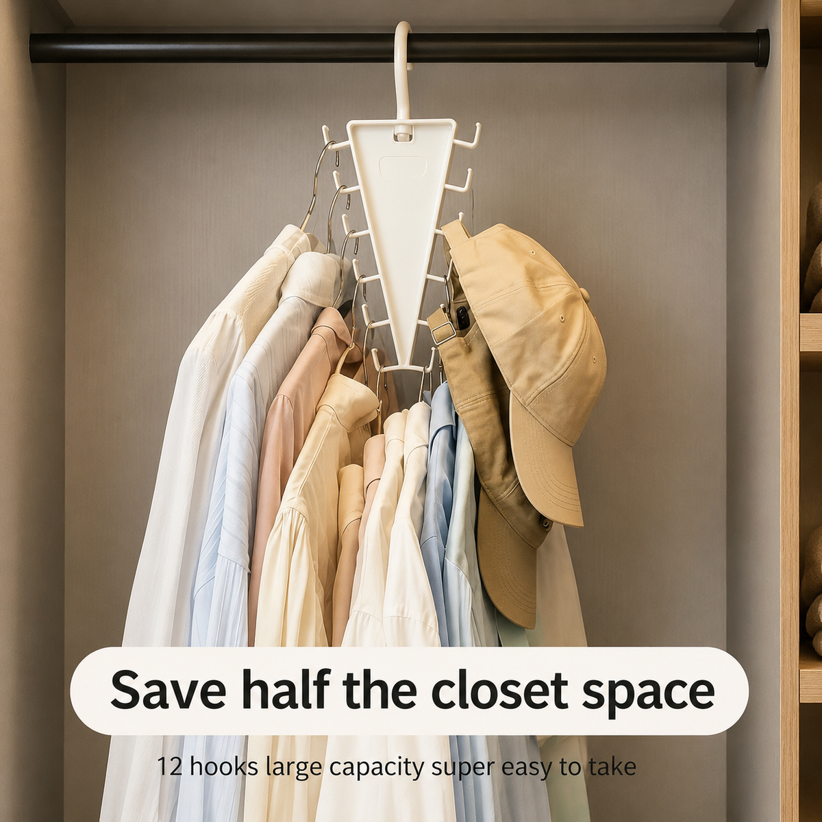 V-Shaped Wardrobe Clothes Organizer