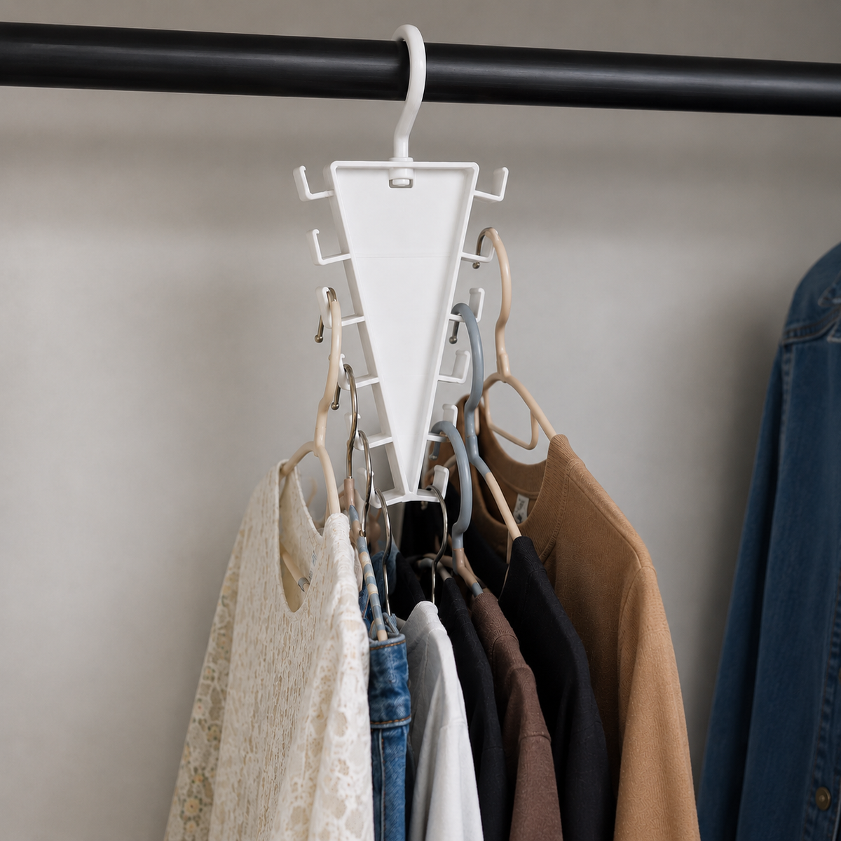 V-Shaped Wardrobe Clothes Organizer