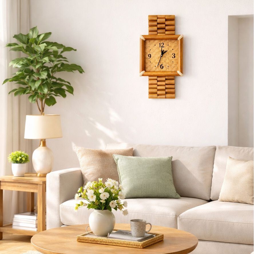 Rillohut Premium Bamboo Dial Wall Clock™