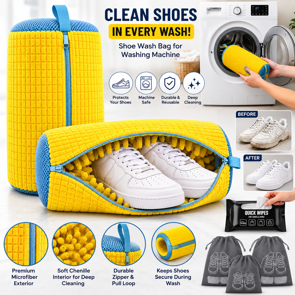 Shoe Washing Machine Laundry Bag