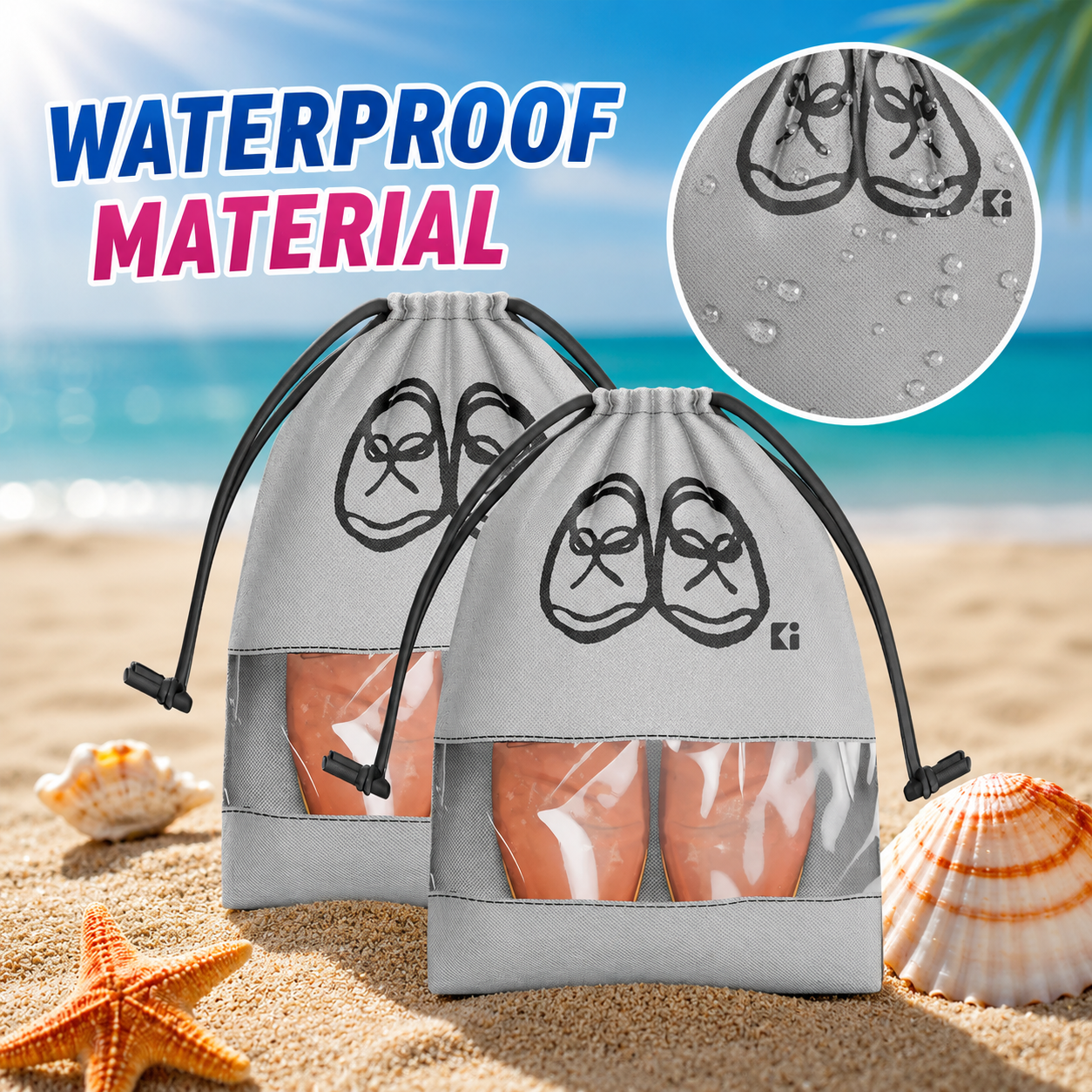 Shoe Carrying Bag with Drawstring