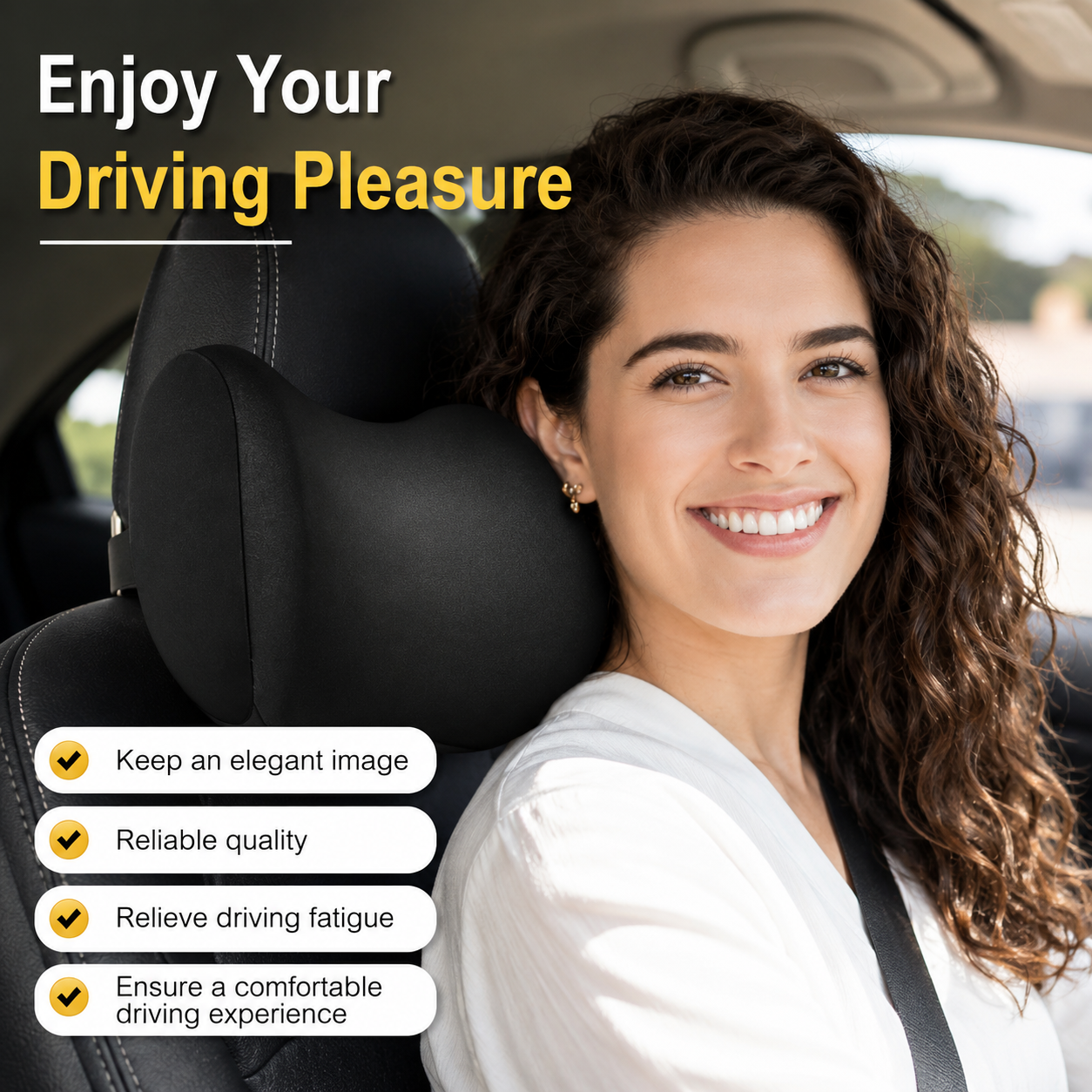 Premium Memory Foam Car Neck Pillow (1 Piece)