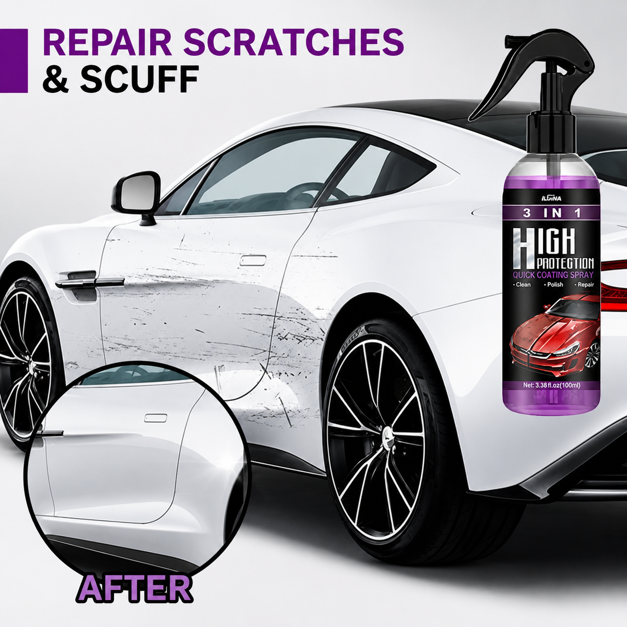 Car Scratch Repair Spray 3 in 1