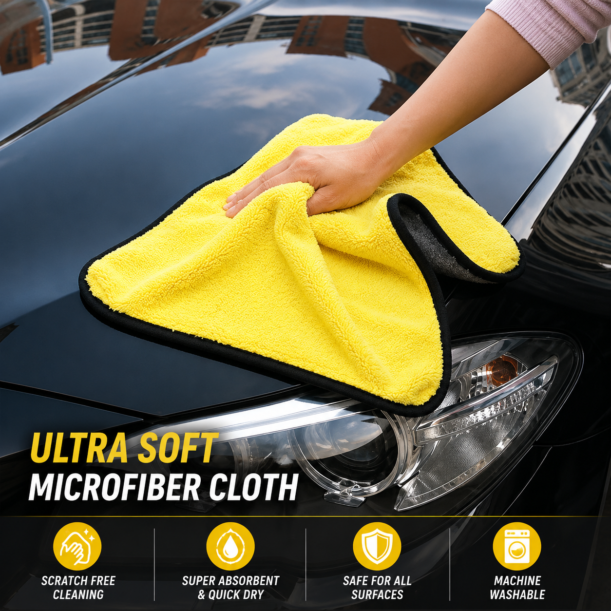 Premium Microfiber Car Cleaning Cloth (1 piece)