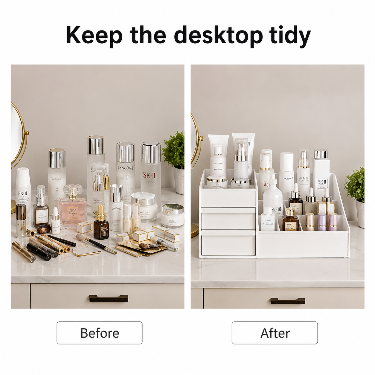 Compartment Makeup Organizer Box Big