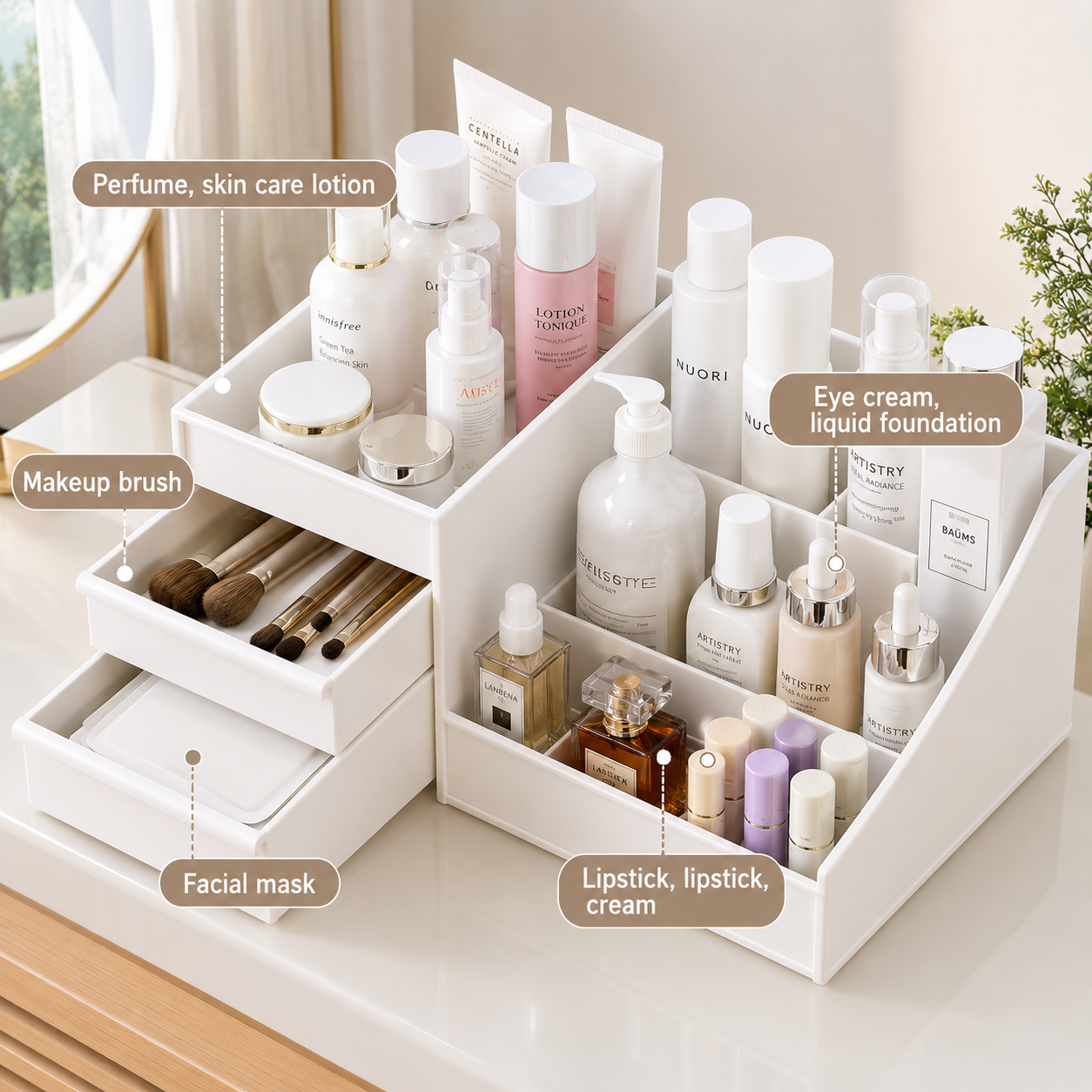 Compartment Makeup Organizer Box Big