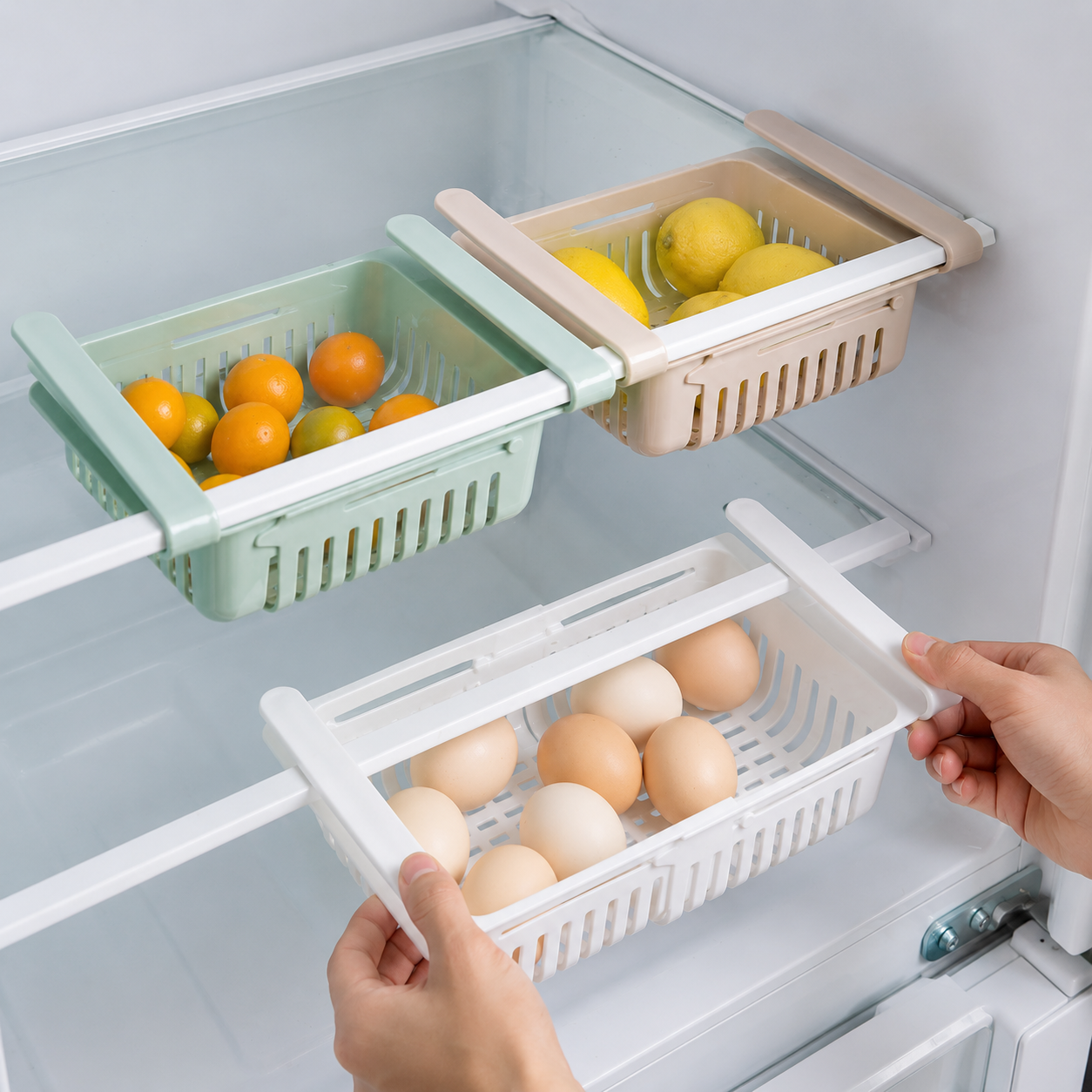Adjustable Fridge Storage Basket (Pack of 4)