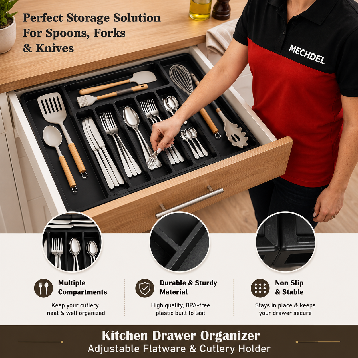 Multipurpose Kitchen Drawer Organizer