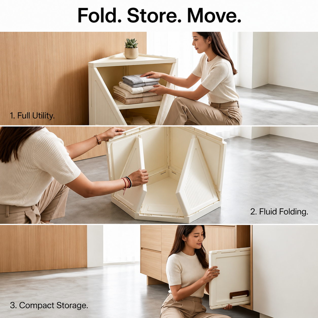 Corner Storage Cabinet Foldable Cupboard