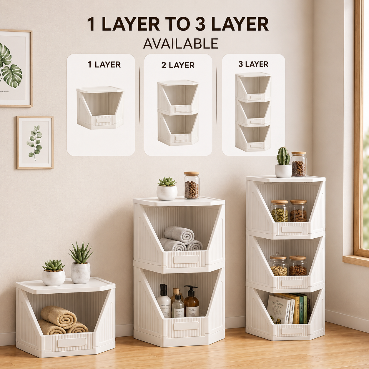 Corner Storage Cabinet Foldable Cupboard