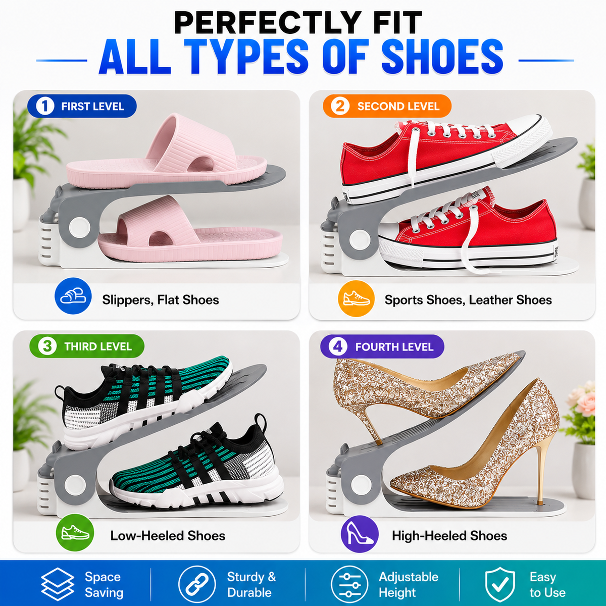 Adjustable Shoe Organizer™ (Pack of 4)