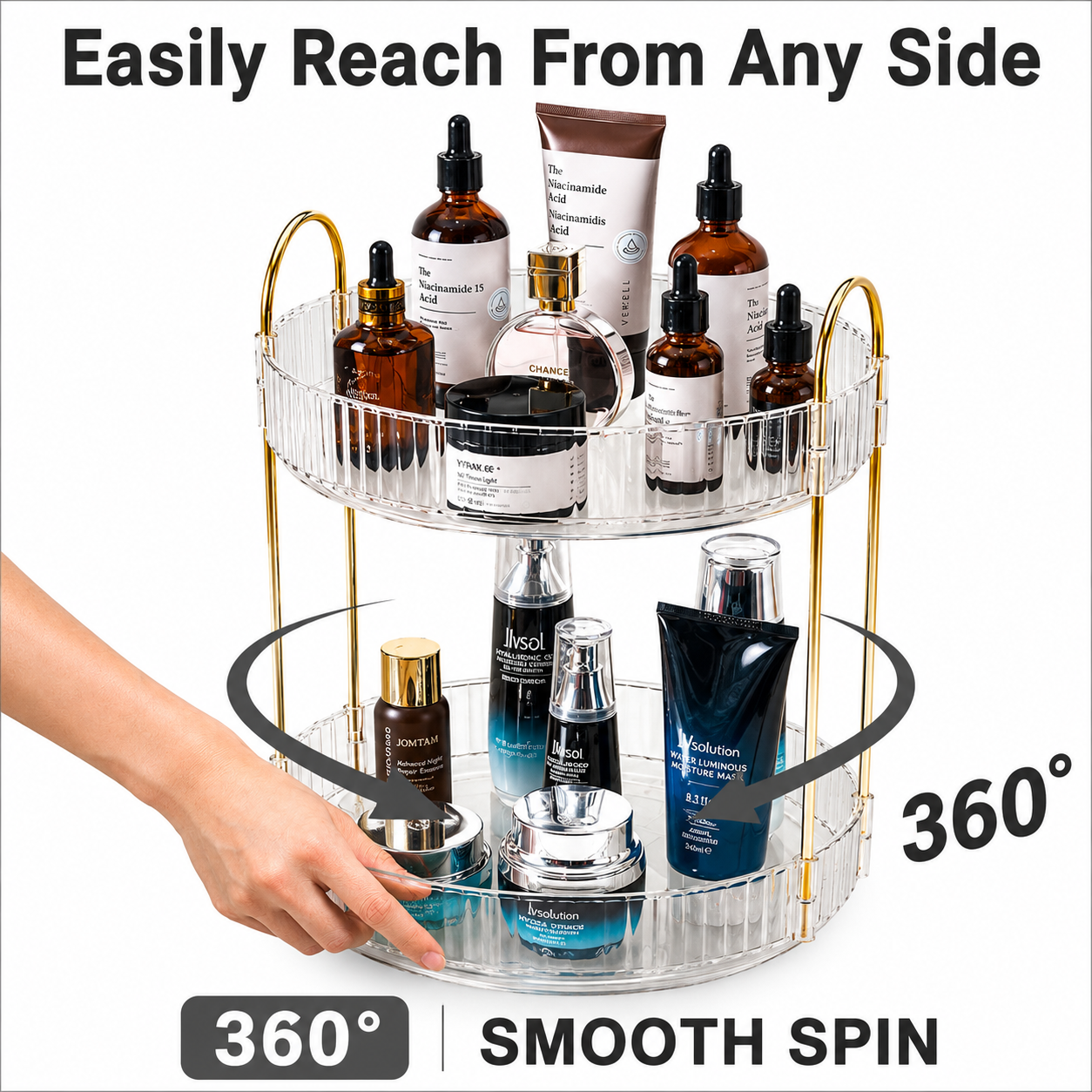 360° Rotating Makeup & Skincare Organizer