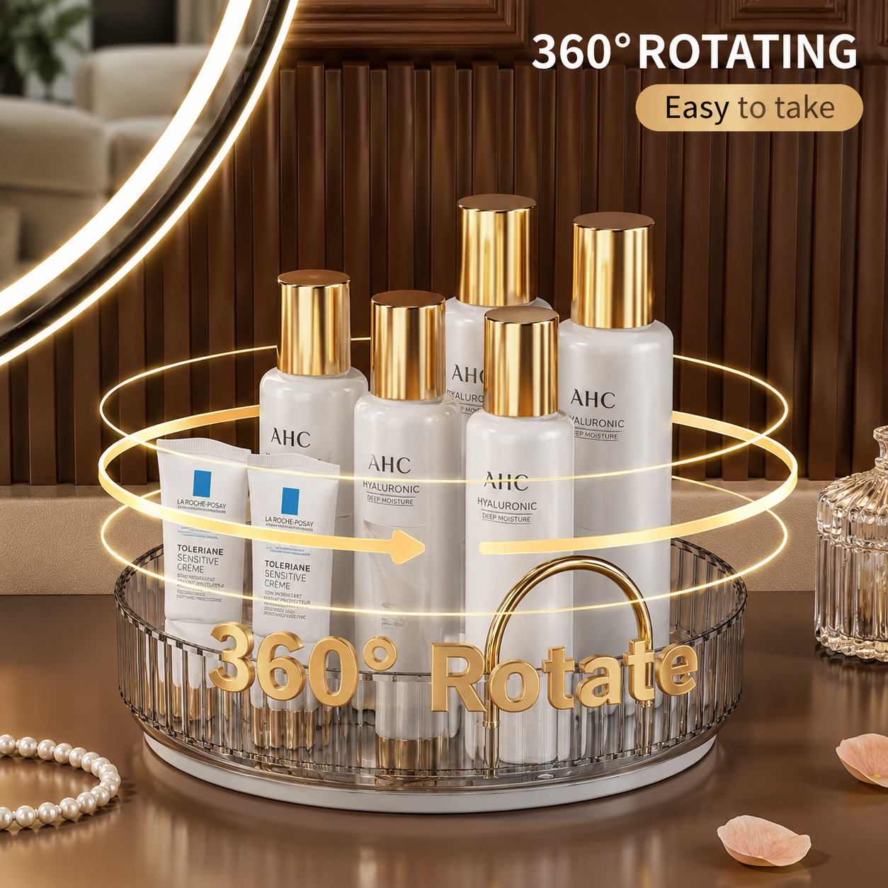 360° Rotating Makeup & Skincare Organizer