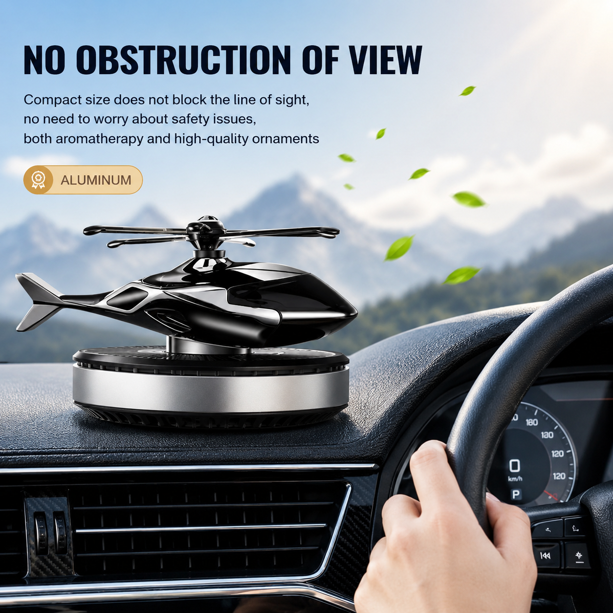 Solar-Powered Rotating Helicopter Car Air Freshener