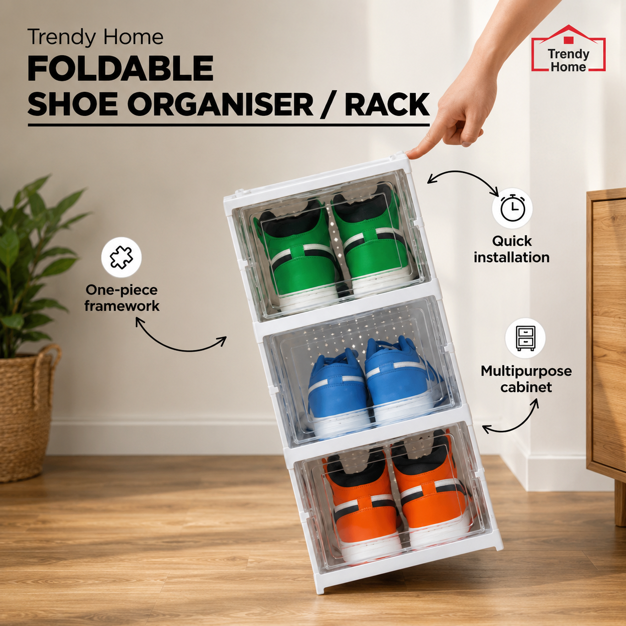 Foldable Shoe Rack Box