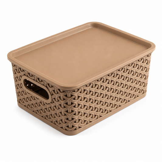 Multipurpose Storage Basket with Lid & Handles