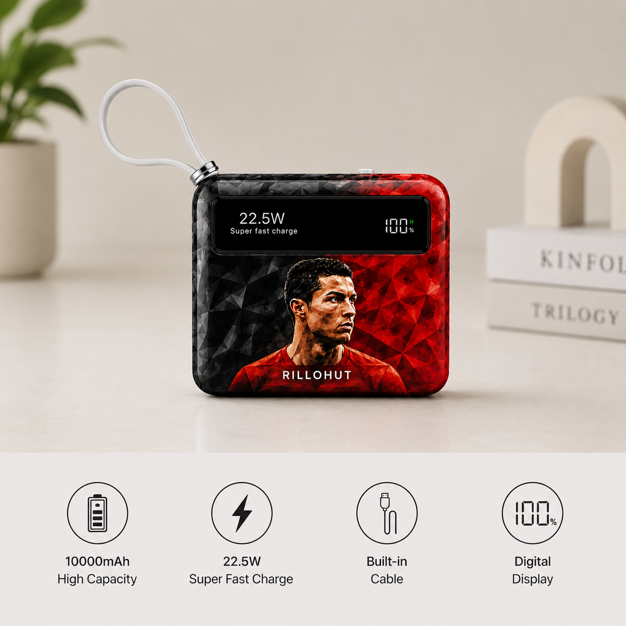 Ronaldo Skin™ 10000mAh Fast Charging Power Bank – Sports Edition