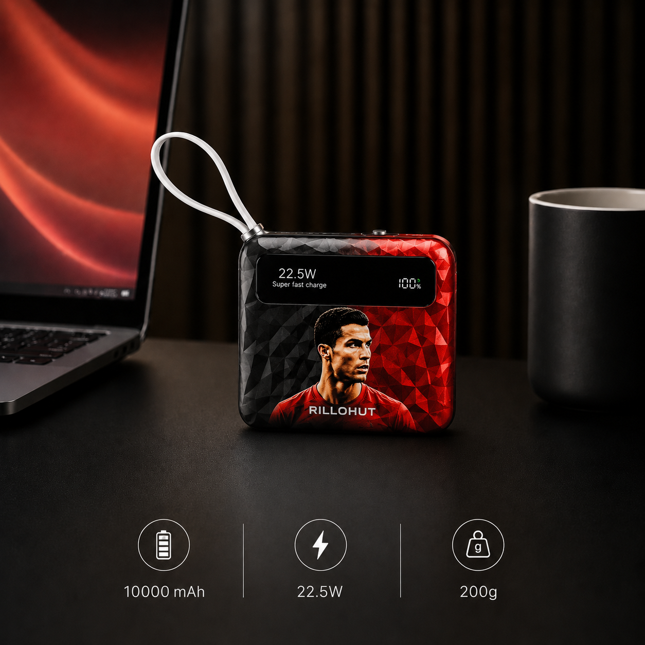Ronaldo Skin™ 10000mAh Fast Charging Power Bank – Sports Edition