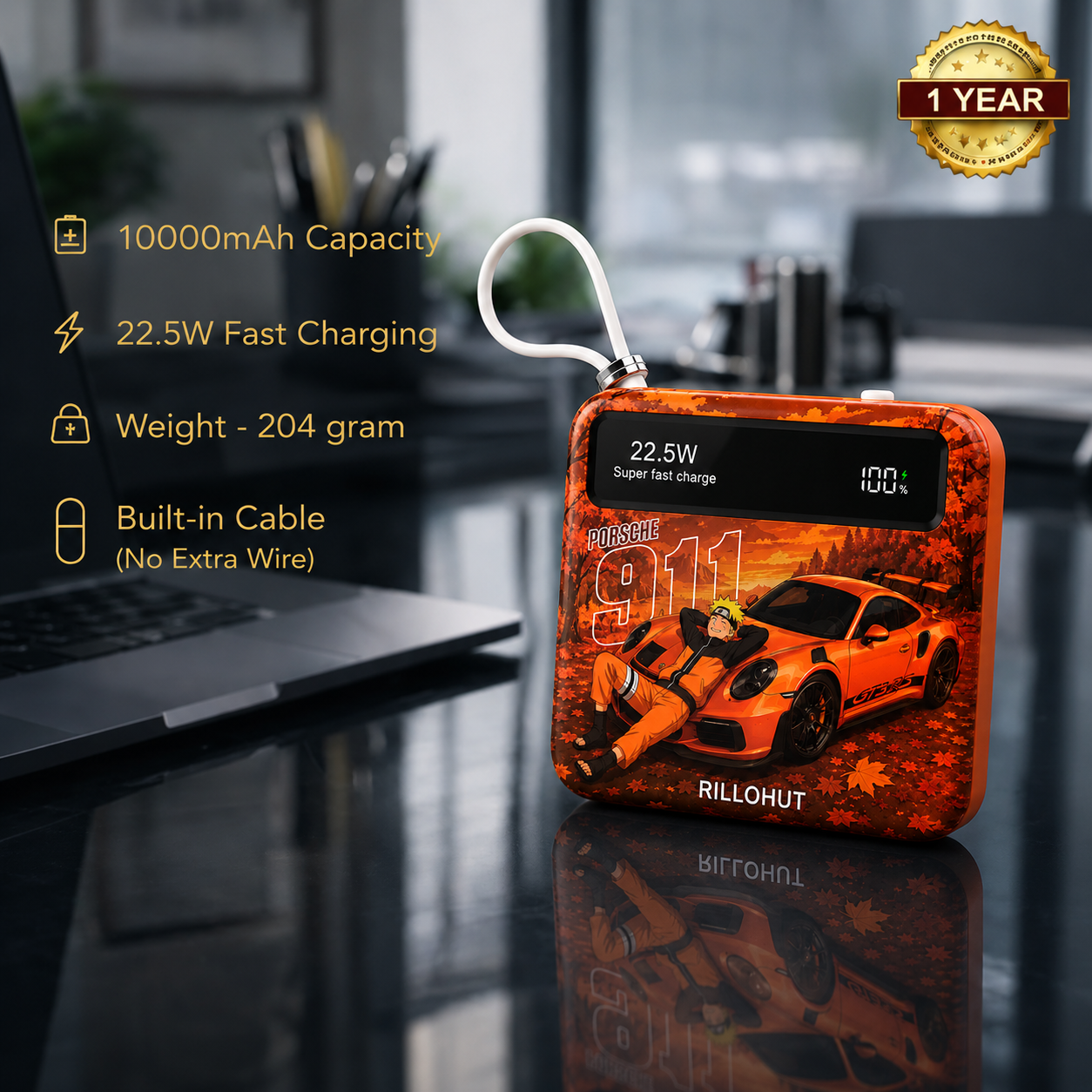 Porshe Skin™ 10000mAh Fast Charging Power Bank – Car Edition