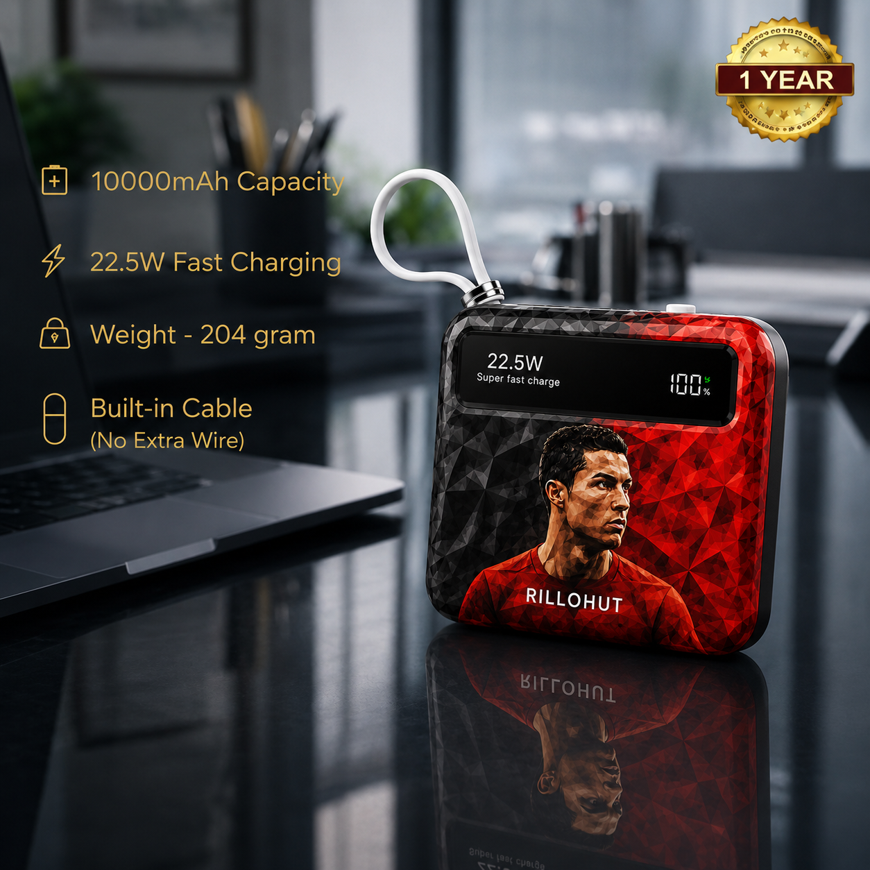 Ronaldo Skin™ 10000mAh Fast Charging Power Bank – Sports Edition