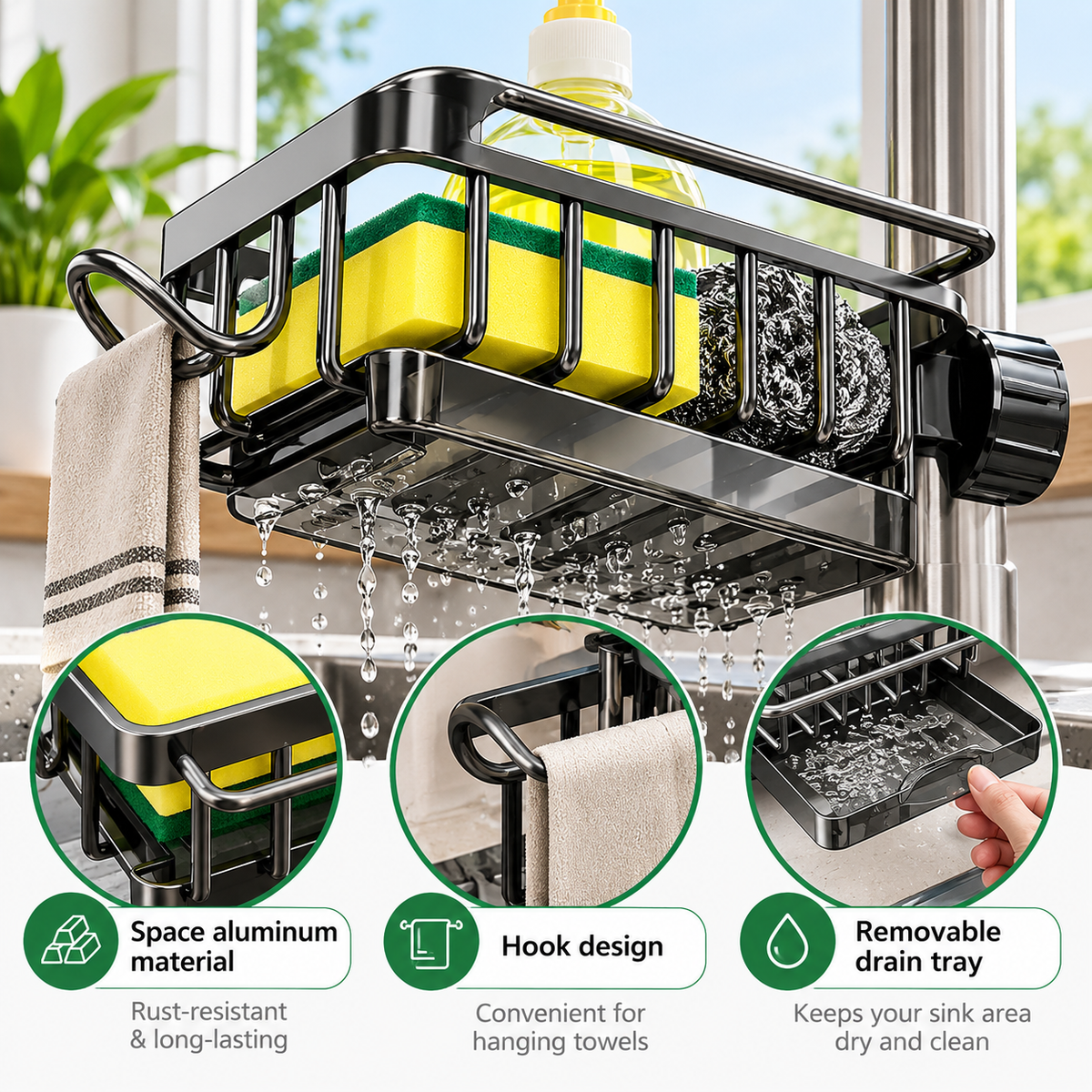 Kitchen Sink Organizer Rack