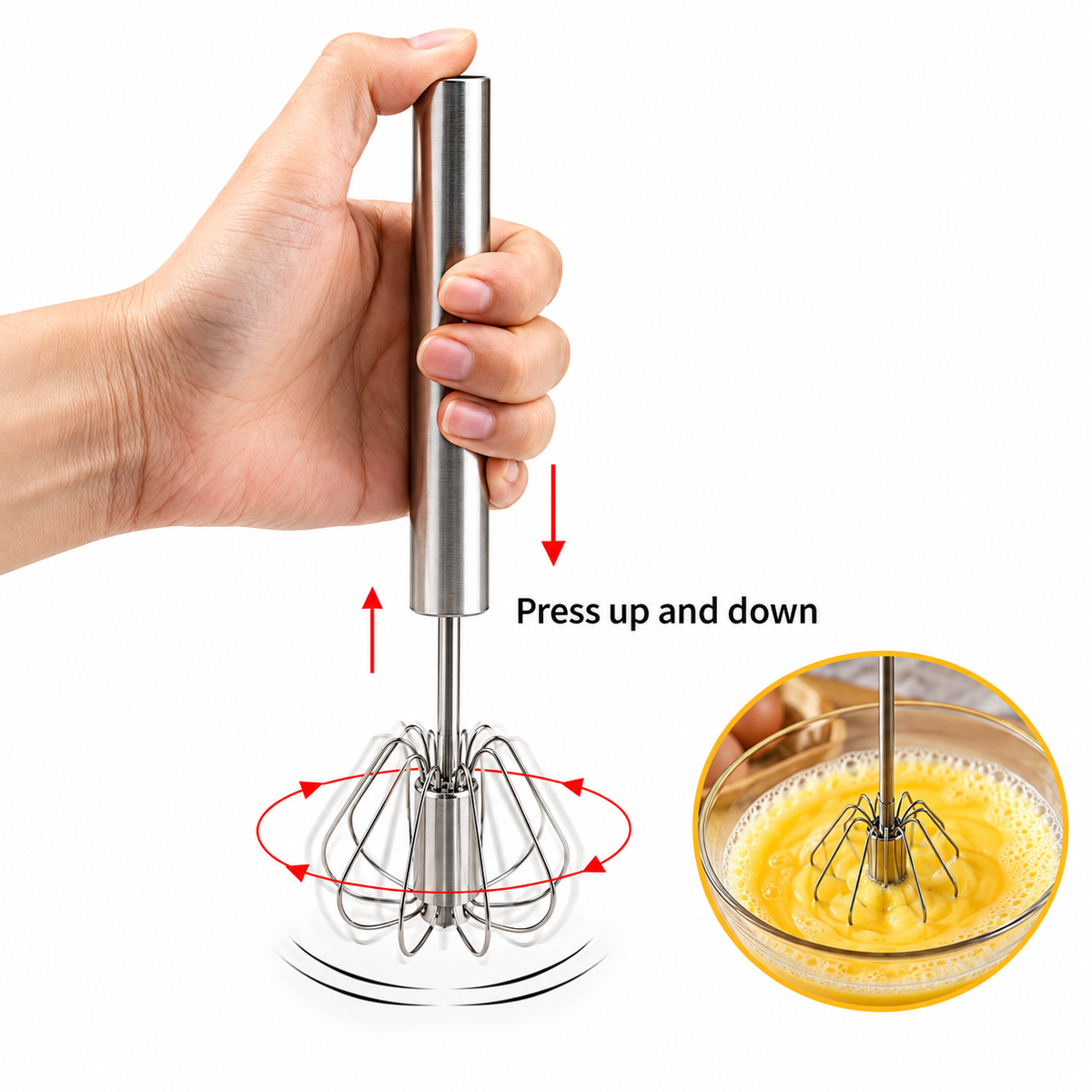 Stainless Steel Hand Mixer & Egg Beater