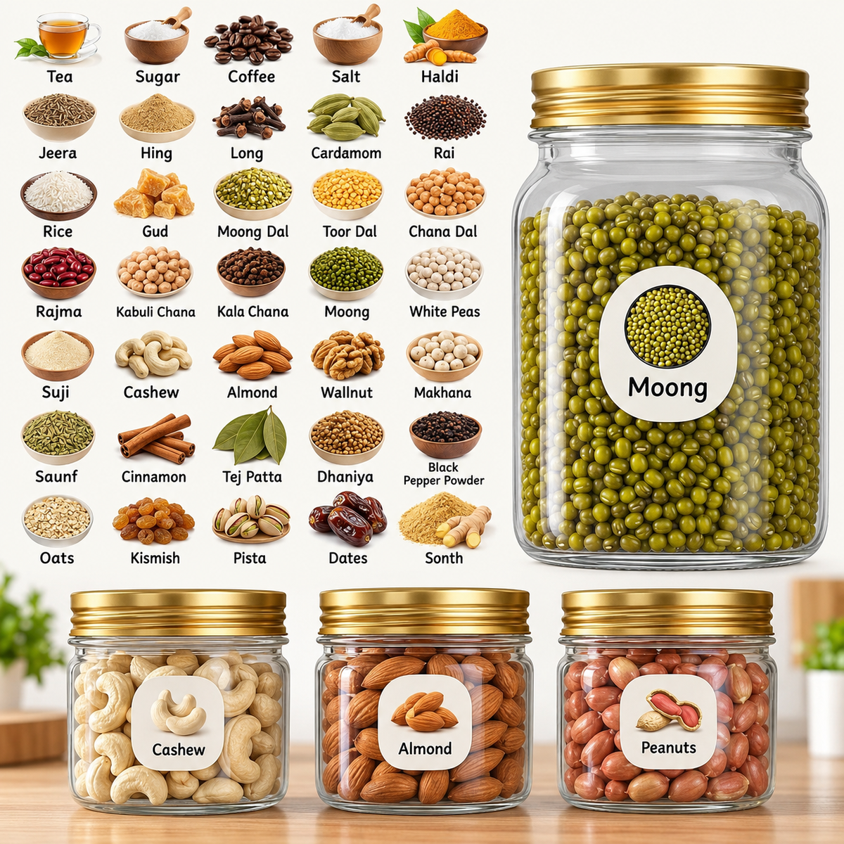 Kitchen Masala Jar Labels