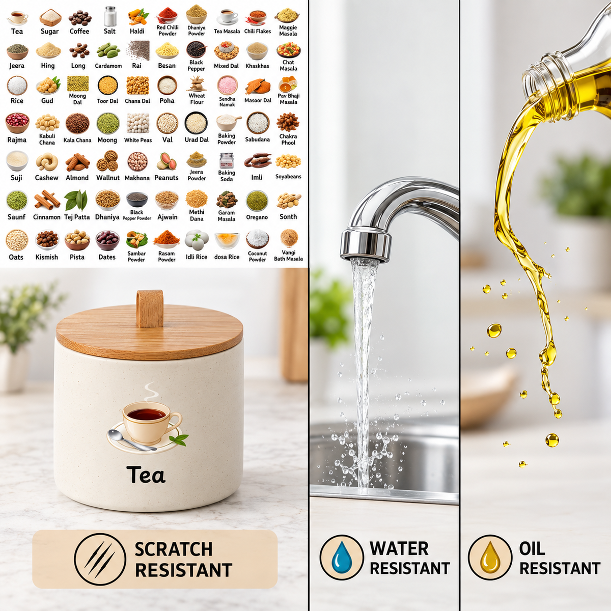 Kitchen Masala Jar Labels