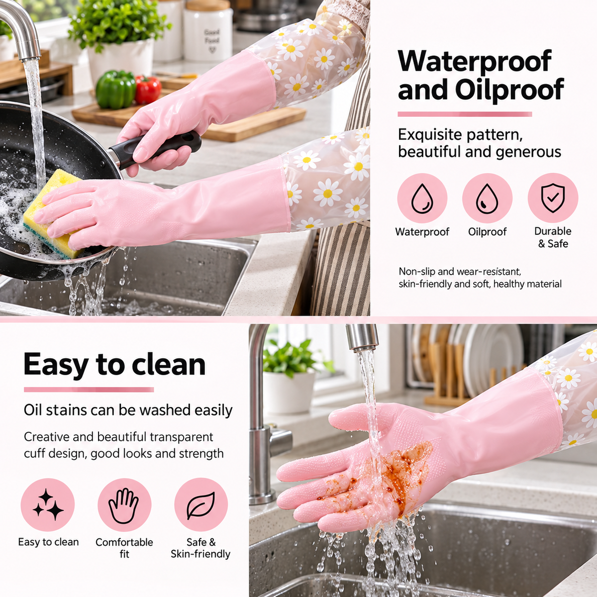 Transparent PVC Cleaning Gloves