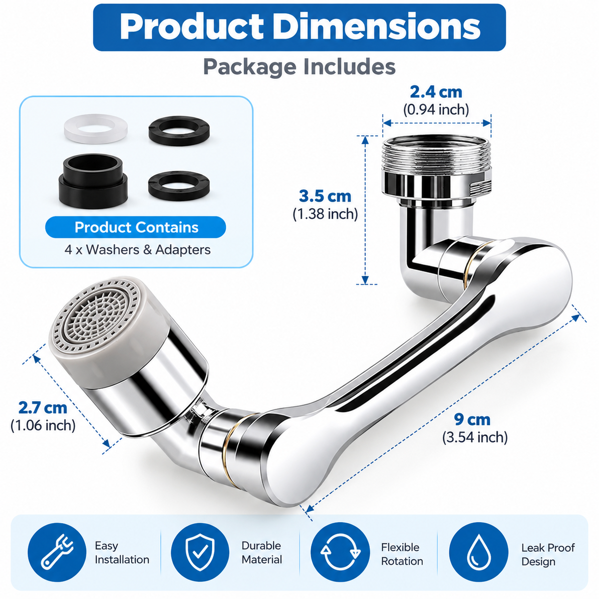 1080° Degree Stainless Steel Faucet Aerator