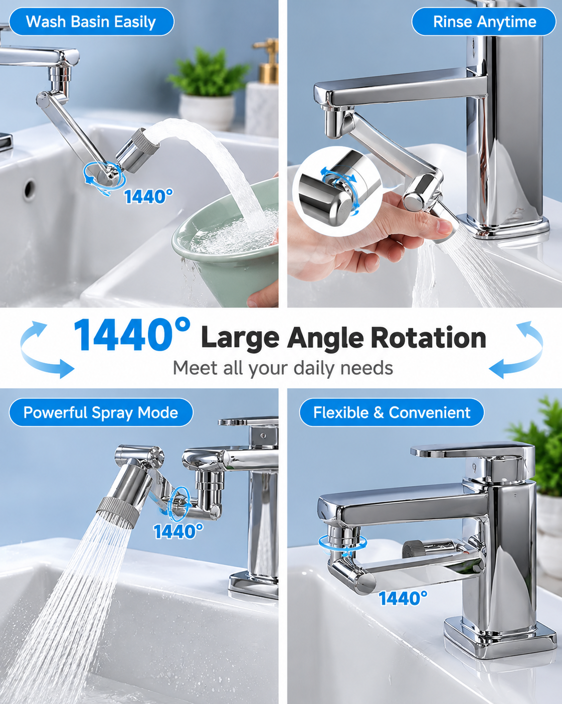 1080° Degree Stainless Steel Faucet Aerator