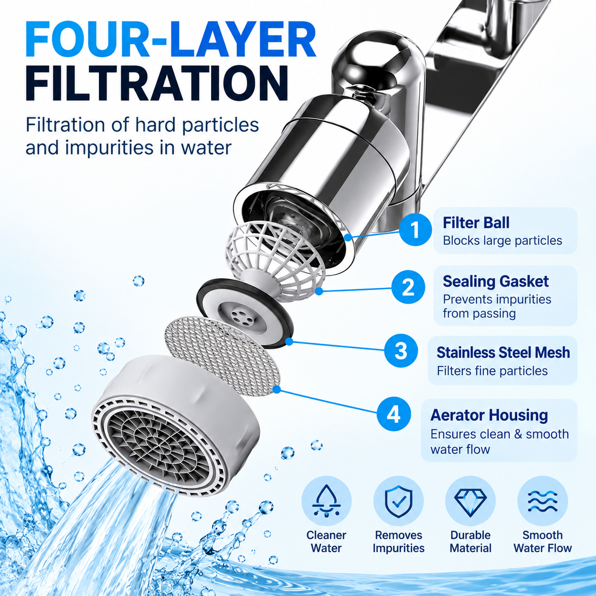 1080° Degree Stainless Steel Faucet Aerator