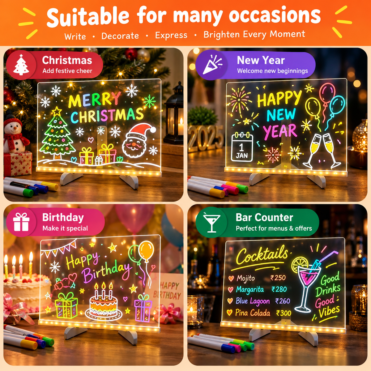 Reusable Acrylic Writing Board