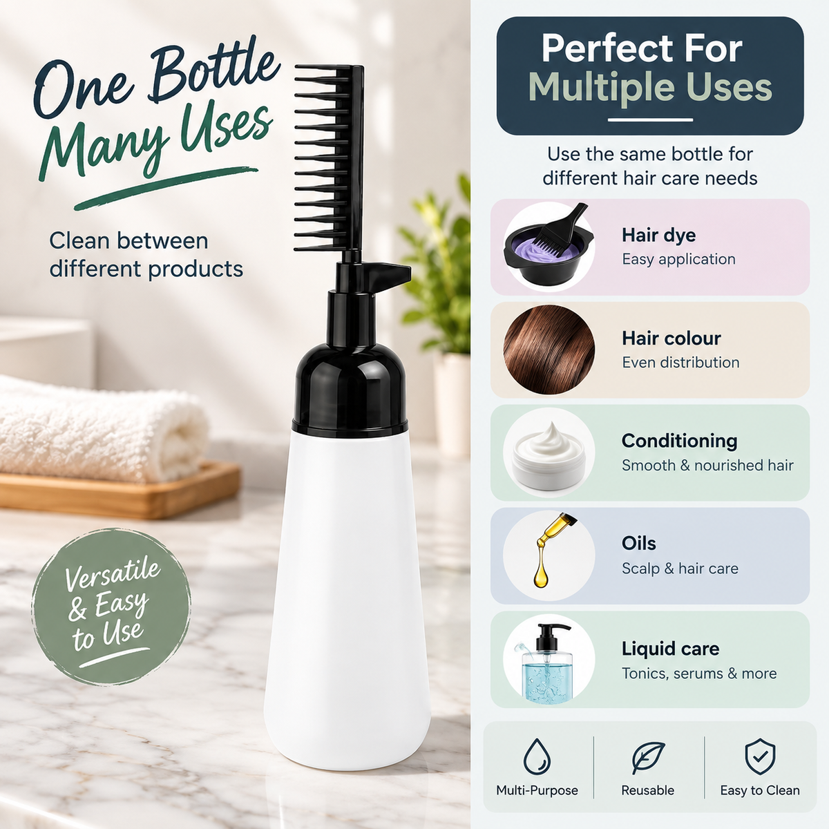 Dye Applicator Bottle with Comb