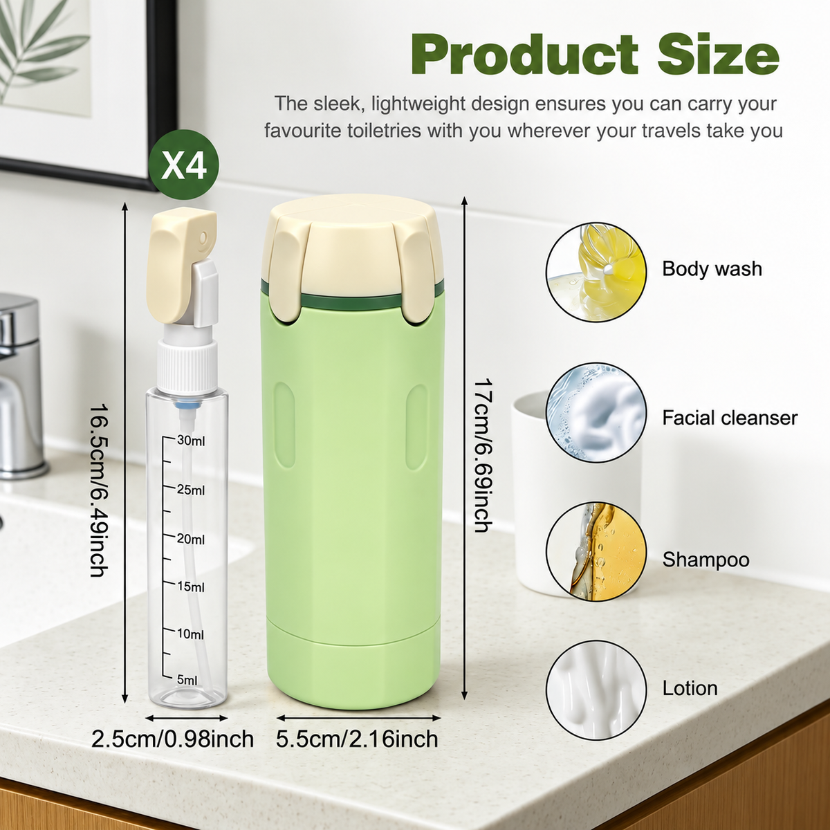 4 in 1 Travel Bottle Kit