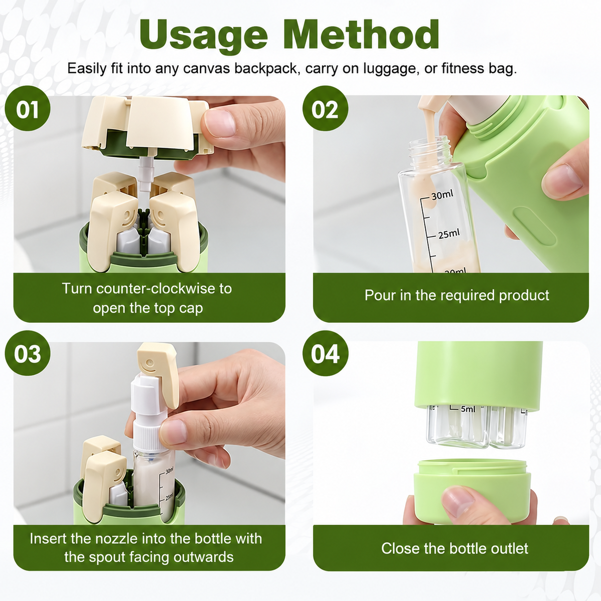4 in 1 Travel Bottle Kit
