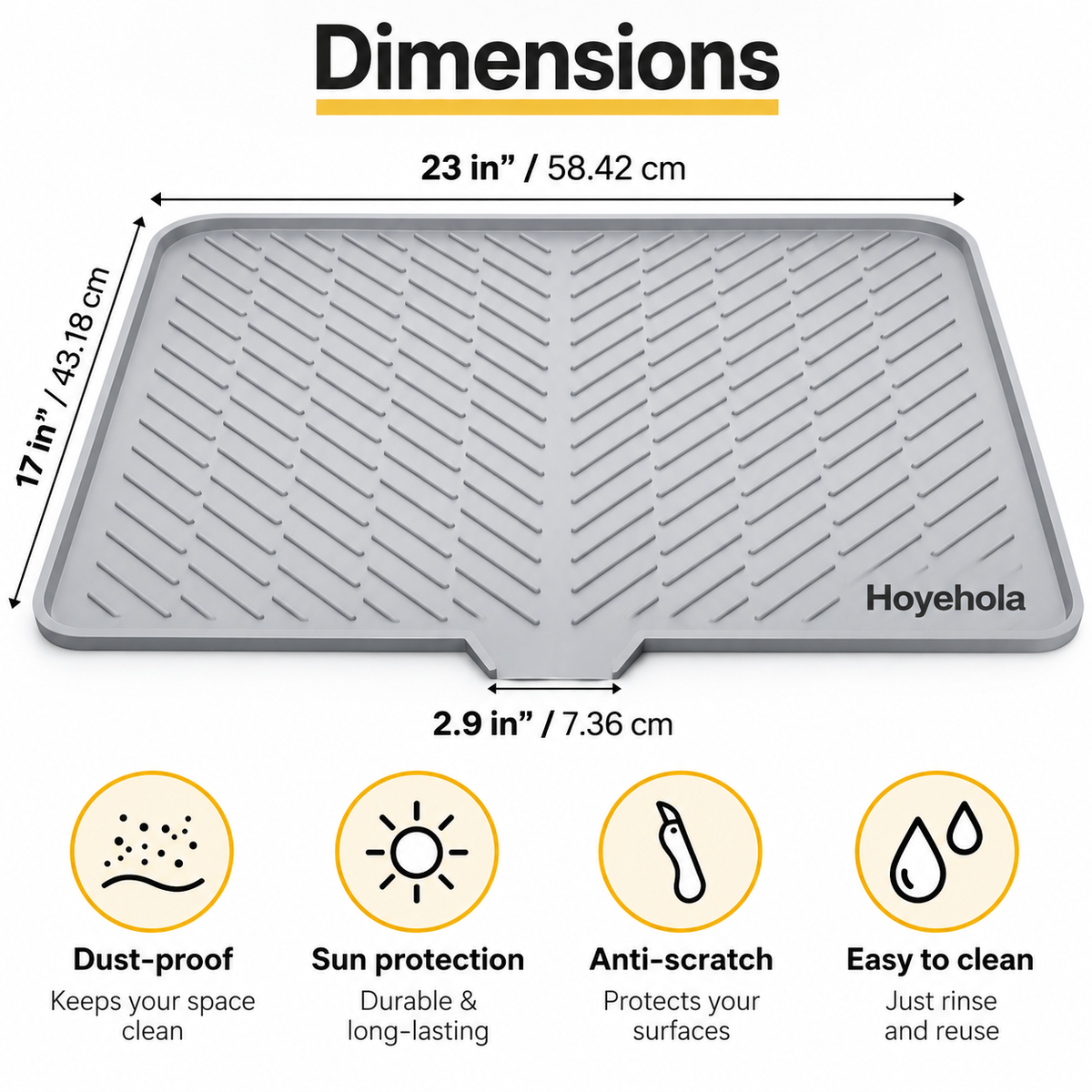 Large Silicone Dish Drying Mat