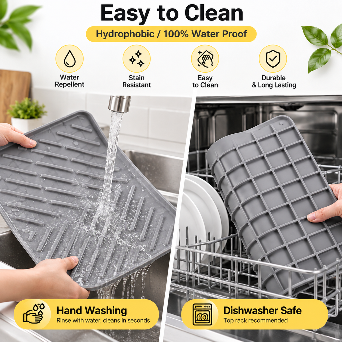 Large Silicone Dish Drying Mat