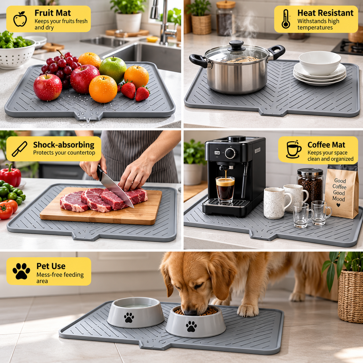 Large Silicone Dish Drying Mat
