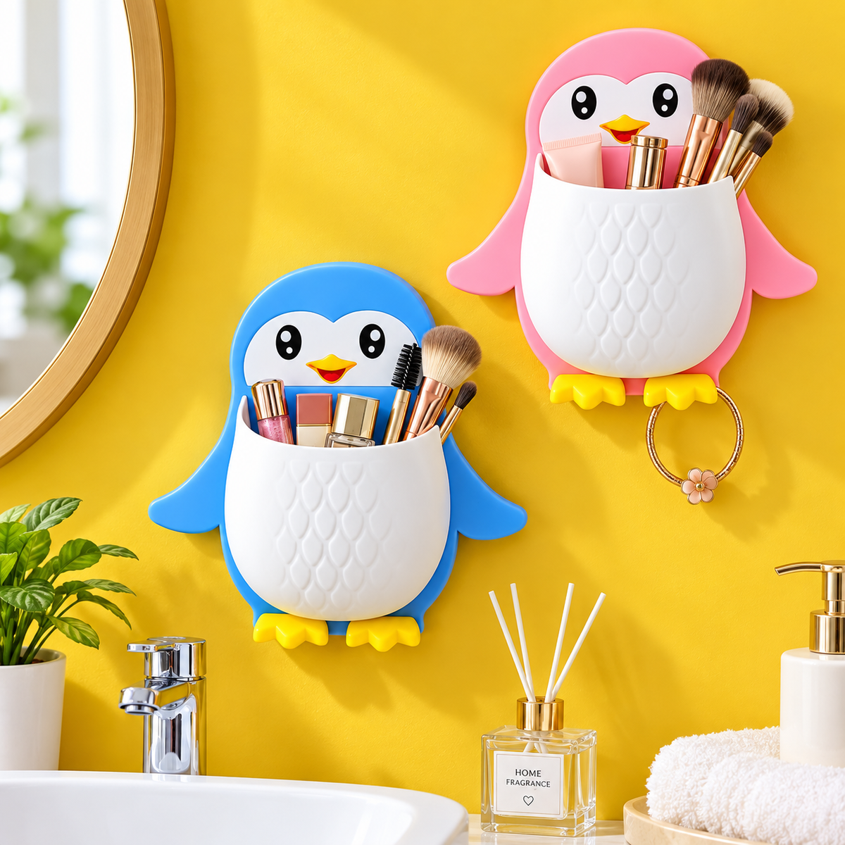 Penguin Wall-Mounted Toothpaste Holder