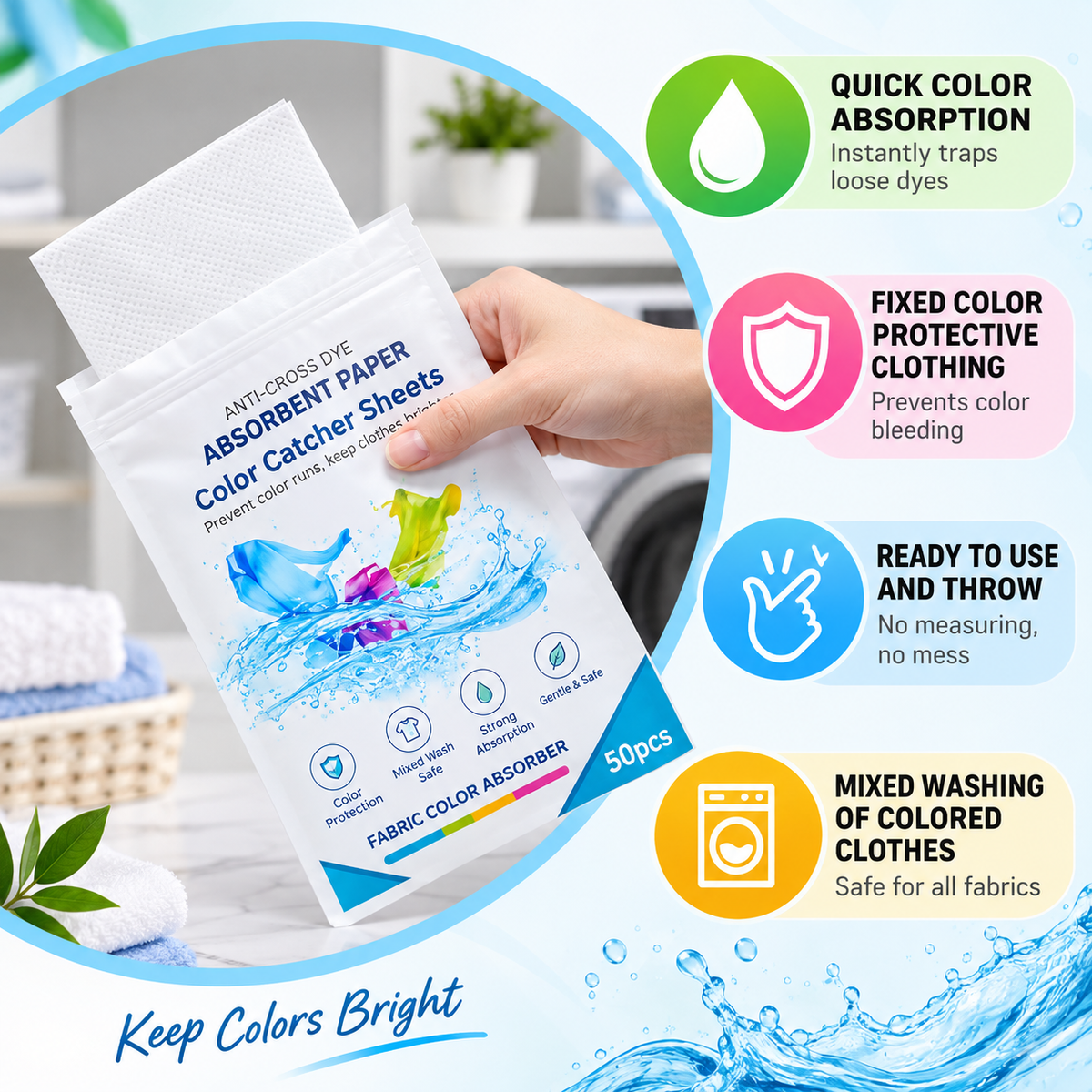 Fabric Clothes Color Absorb Paper